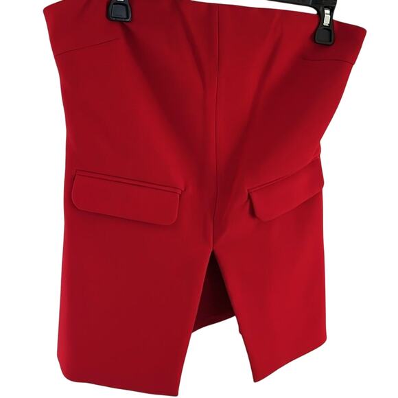 Le' AL.X Woven Crepe Straight Neck Sleeveless Cargo Suit Top in Ruby M - Picture 6 of 6